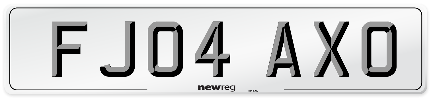 FJ04 AXO Number Plate from New Reg